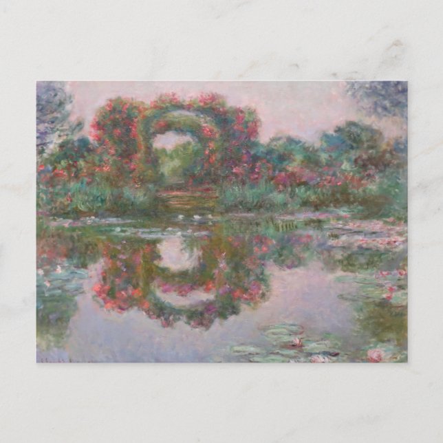Postal Arcos floridos, Giverny - Claude Monet - c1913 (Anverso)