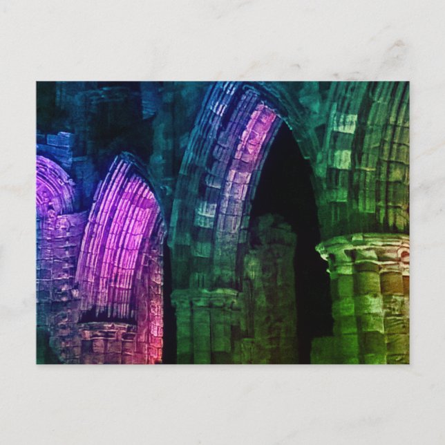 Postal Arcos góticos viejos arruinaron abadía Whitby (Anverso)
