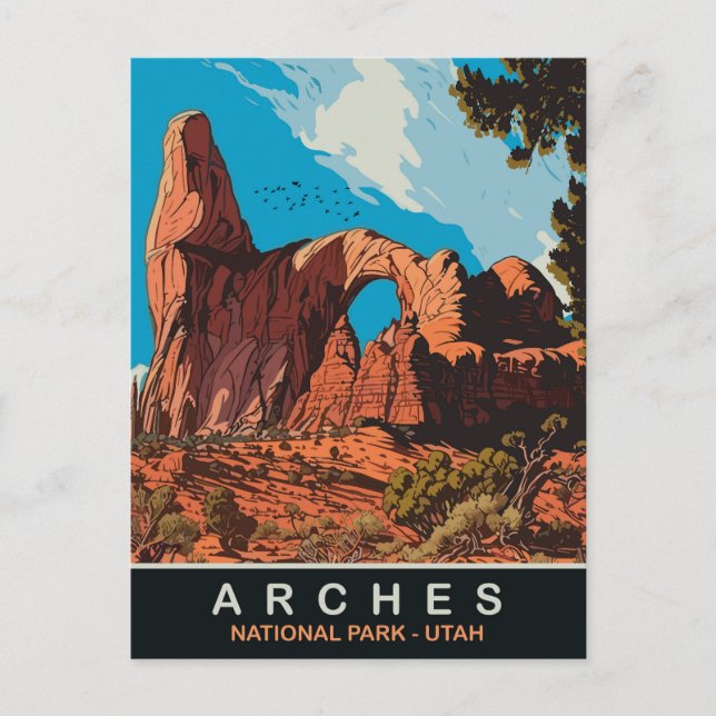 Postal Arcos, Parque Nacional, Utah, Viajes (Anverso)