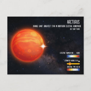 Postal Arcturus Estrella más brillante Cielo del norte In