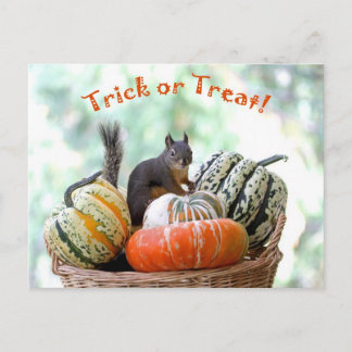 Postal ardilla de Halloween