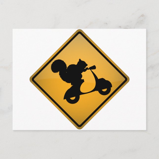 Postal ardilla en Scooter (Anverso)