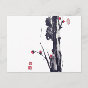 Postal Ardilla esponja en el árbol