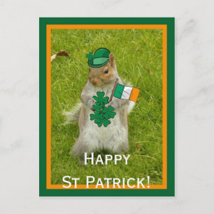 Postal ardilla para el Día de San Patricio