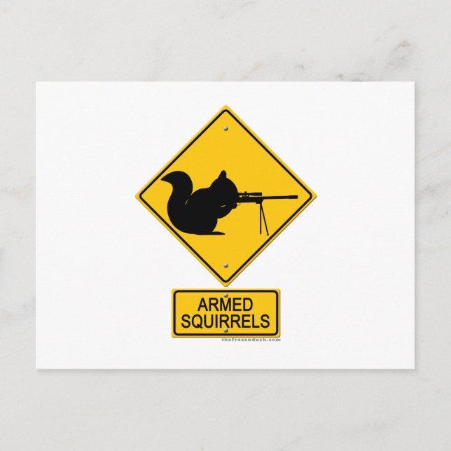 Postal Ardillas armadas de advertencia (Anverso)