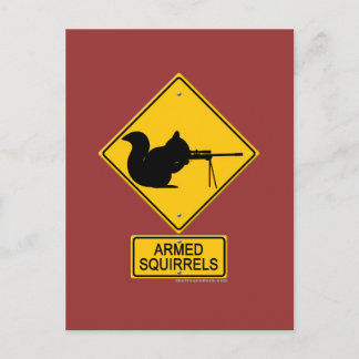 Postal Ardillas armadas de advertencia