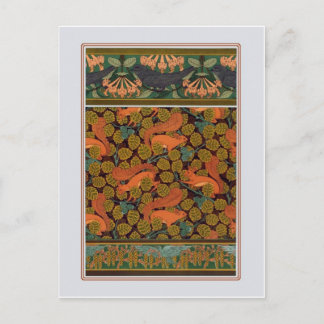 Postal ardillas Art Nouveau