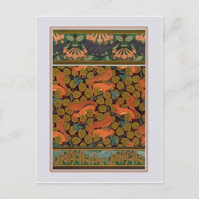 Postal ardillas Art Nouveau (Anverso)