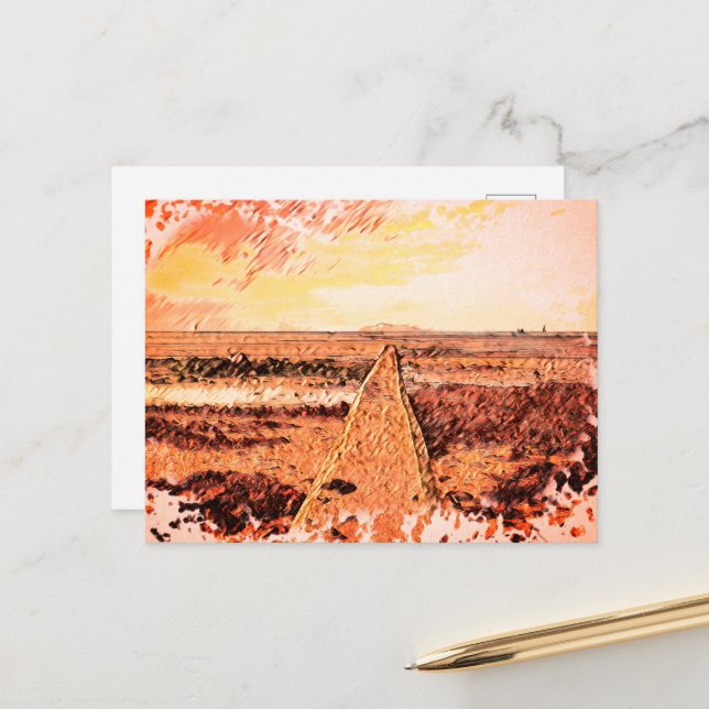 Postal Ardrossan Beach Sunset, Scotland (Anverso/Reverso In Situ)