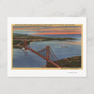 Postal Área aérea del puente Golden Gate