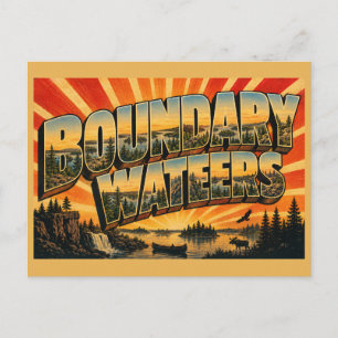 Postal Área de canoas de Boundary Waters MN Arte de viaje