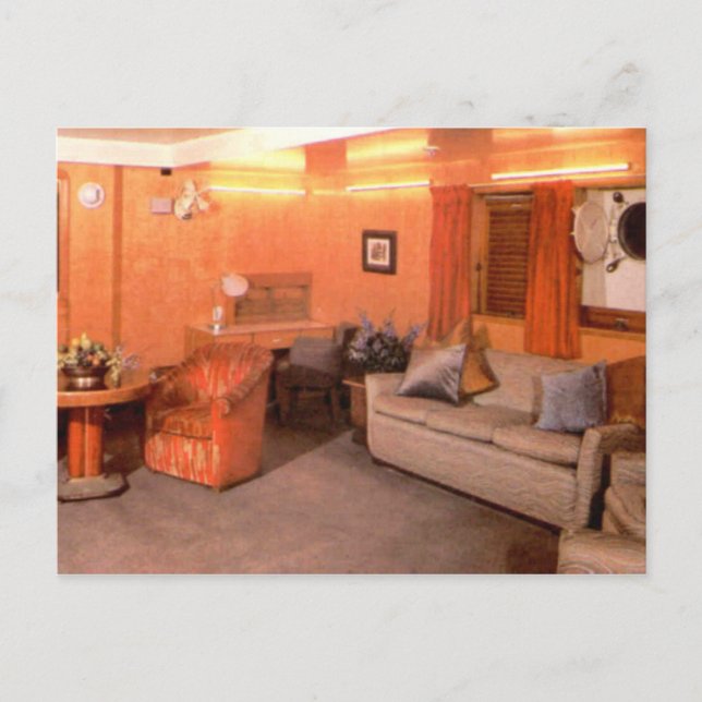 Postal Área de sentadas de primera clase de RMS Queen Mar (Anverso)