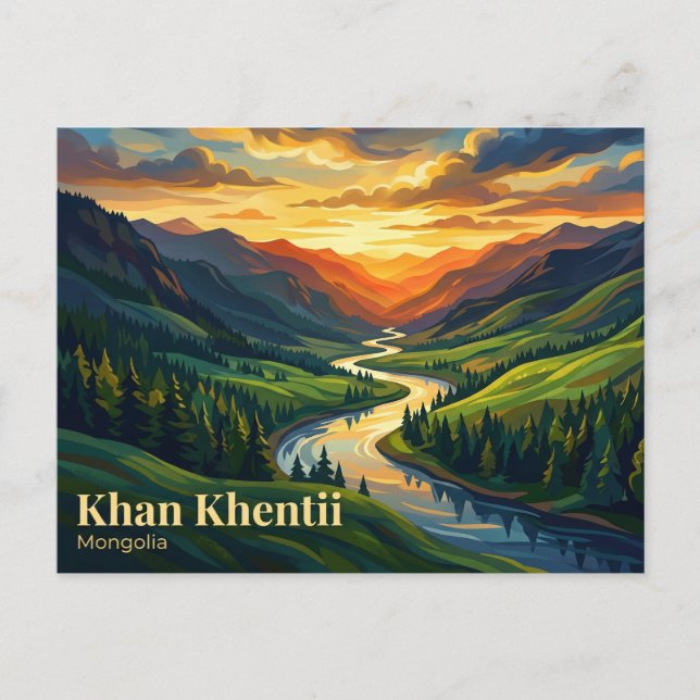Postal Área Estrictamente Protegida de Khan Khentii Mongo (Anverso)