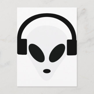 Postal área extraterrestre con auriculares dj 51