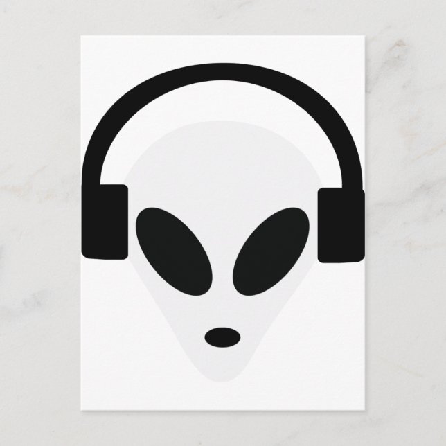 Postal área extraterrestre con auriculares dj 51 (Anverso)