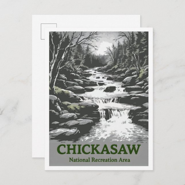 Postal Área recreativa nacional de Chickasaw Oklahoma Tra (Anverso / Reverso)