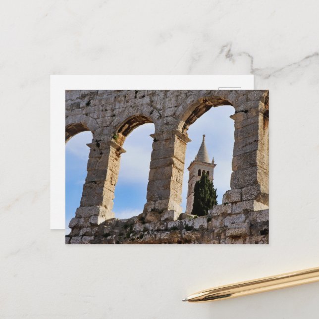 Postal Arena de Pula Croacia (Anverso/Reverso In Situ)