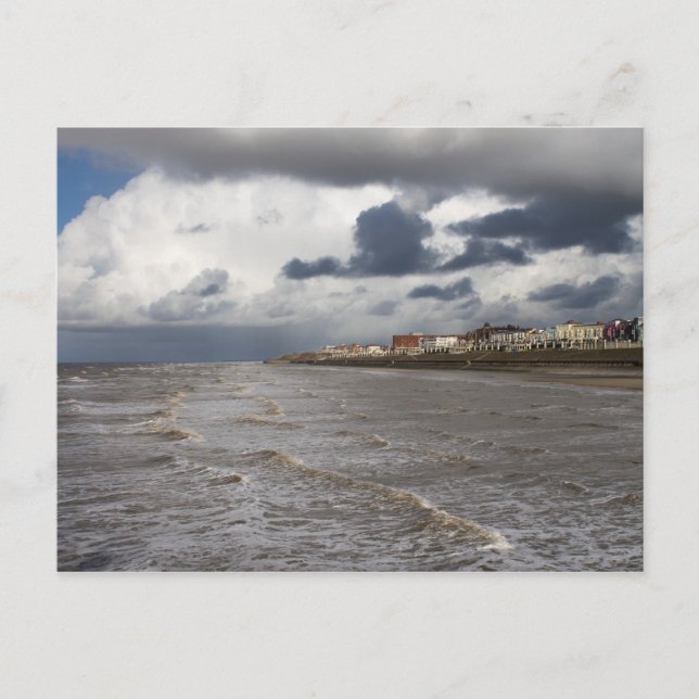 Postal Arenas de Blackpool y mar de tormenta (Anverso)