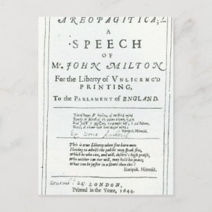 Postal Areopagitica' un discurso de John Milton