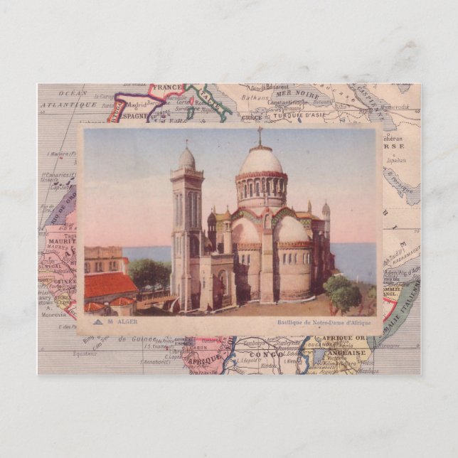Postal Argel, Iglesia de Notre Dame d'Afrique (Anverso)