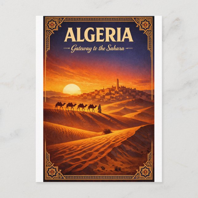 Postal ARGELIA – Puerta de entrada al Sahara (Anverso)