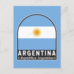 Postal Argentina Bandera Emblem Molestias Vintage