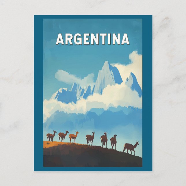 Postal Argentina Ilustracion Viaje de arte (Anverso)