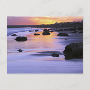 Postal Argentina, Las Grutas. La playa al atardecer.