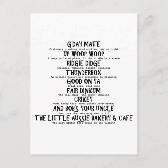 Postal Argot australiano (Anverso)