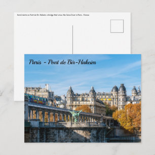 Postal Arial metro en Pont de Bir-Hakeim - París, Francia