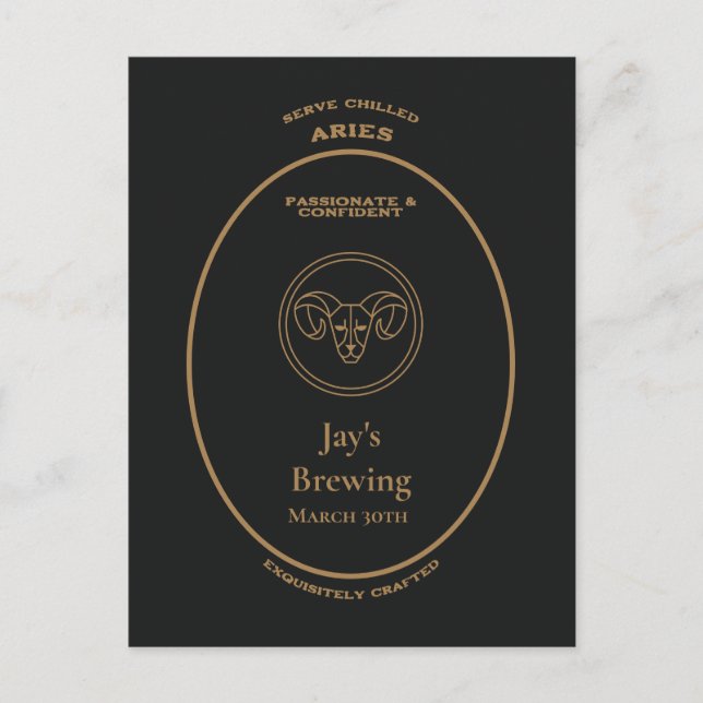Postal Aries Apothecario Personalizado Apasionado Confiad (Anverso)
