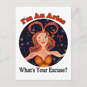 Postal Aries Disculpe Zodiac Chick