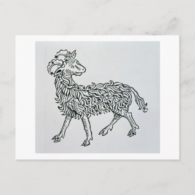 Postal Aries (el Ram) un ilustracion del Poeticon (Anverso)
