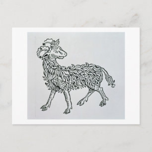 Postal Aries (el Ram) un ilustracion del Poeticon