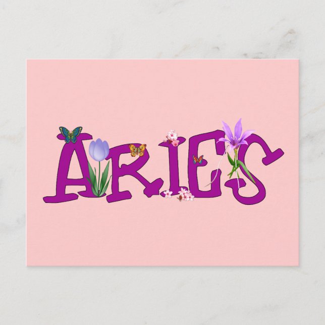 Postal Aries Flowers (Anverso)