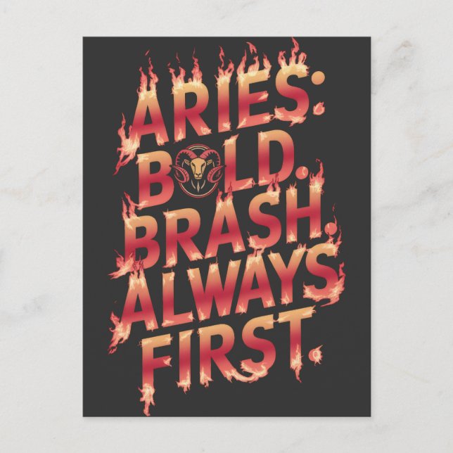 Postal Aries: Negrita, Brash, siempre primero (Anverso)