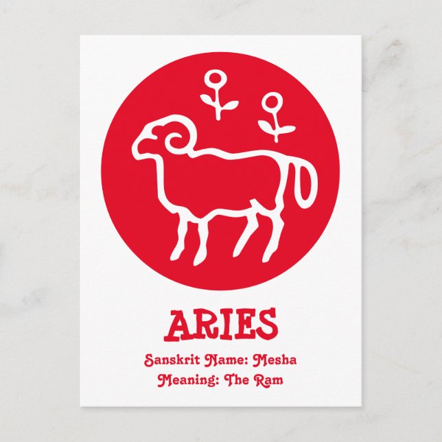 Postal Aries Sanskrit Postcard (Anverso)