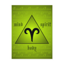 Aries Triangle Mind Body Spirit Holisitic Green
