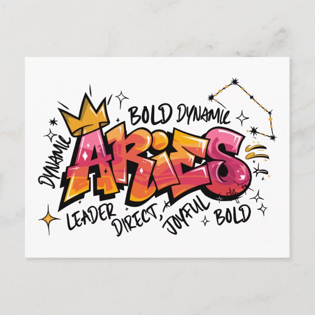Postal Aries Zodiaco Graffiti  (Anverso)