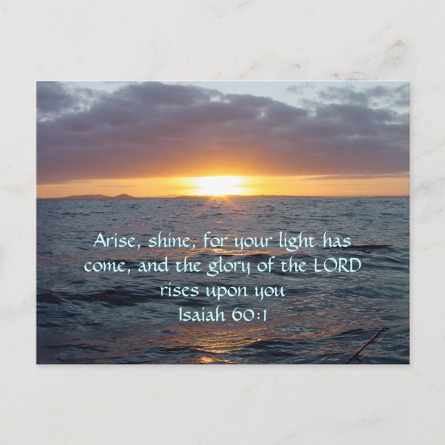 Postal Arise Shine - Isaiah 60:1 (Anverso)