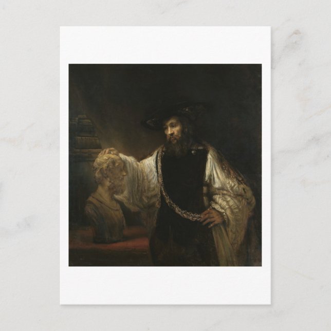 Postal Aristóteles (384-322 a.C.) con un busto de Homero (Anverso)