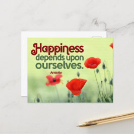 Postal Aristóteles cita Inspiradora "Felicidad"