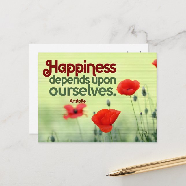 Postal Aristóteles cita Inspiradora "Felicidad" (Anverso/Reverso In Situ)