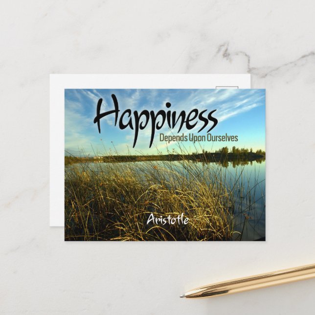 Postal Aristóteles cita Inspiradora "Felicidad" (Anverso/Reverso In Situ)