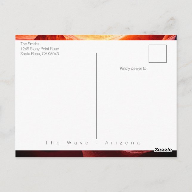 Postal Arizona Antelope Canyon Postcard (Reverso)