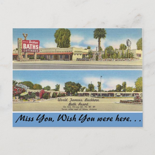Postal Arizona, Buckhorn Bath Resort (Anverso)