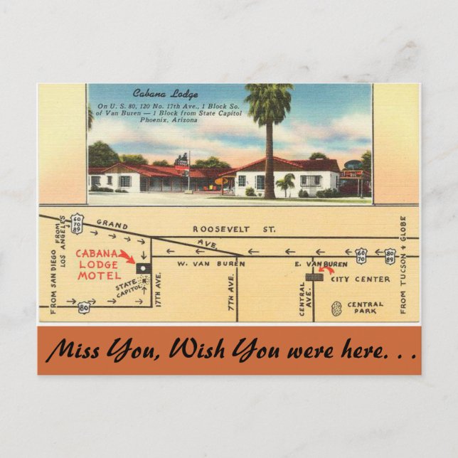 Postal Arizona, Cabana Lodge (Anverso)