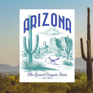 Postal Arizona El Estado del Gran Cañón Est. 1912