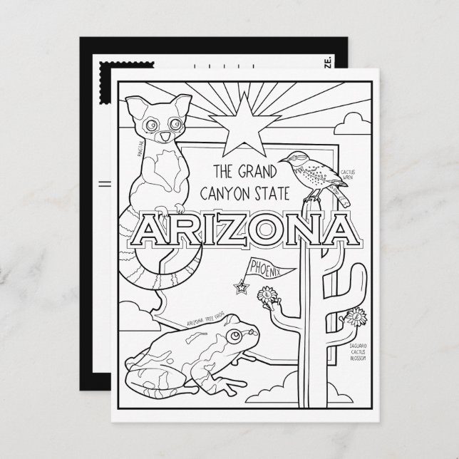 Postal arizona me colorea collage (Anverso / Reverso)