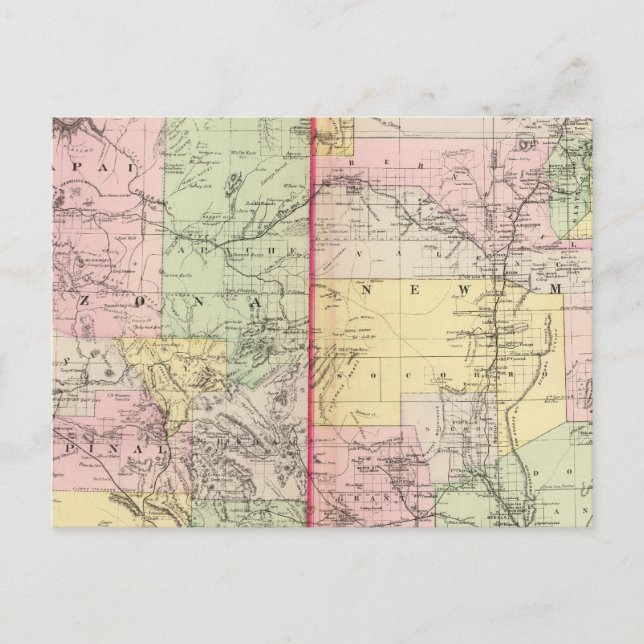 Postal Arizona, Nuevo México (Anverso)